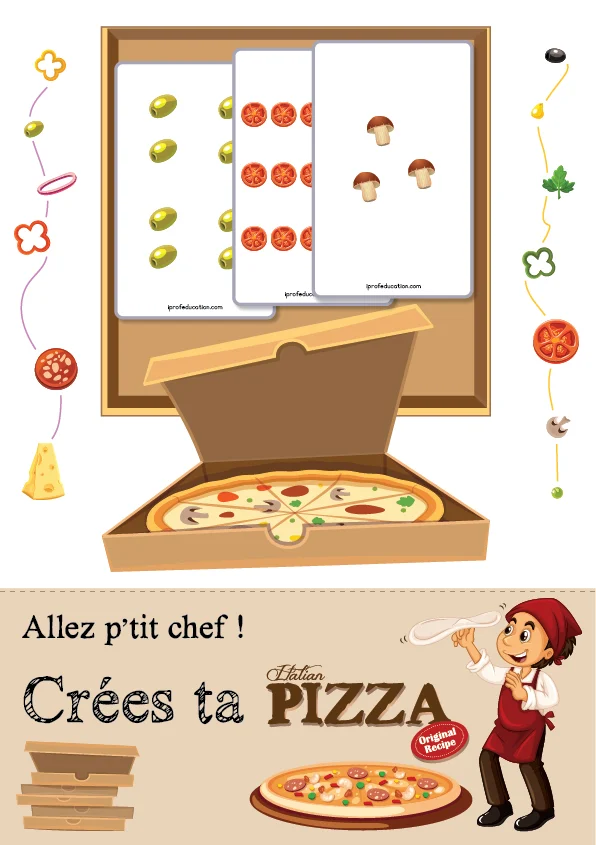 Le chef pizzaïolo : jeu pour compter jusqu'à 20 — MS · GS · CP