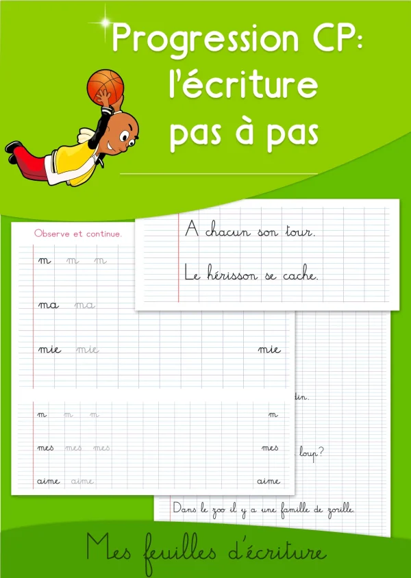 Cahier d'écriture CP : 54 fiches, de la lettre à la phrase — CP
