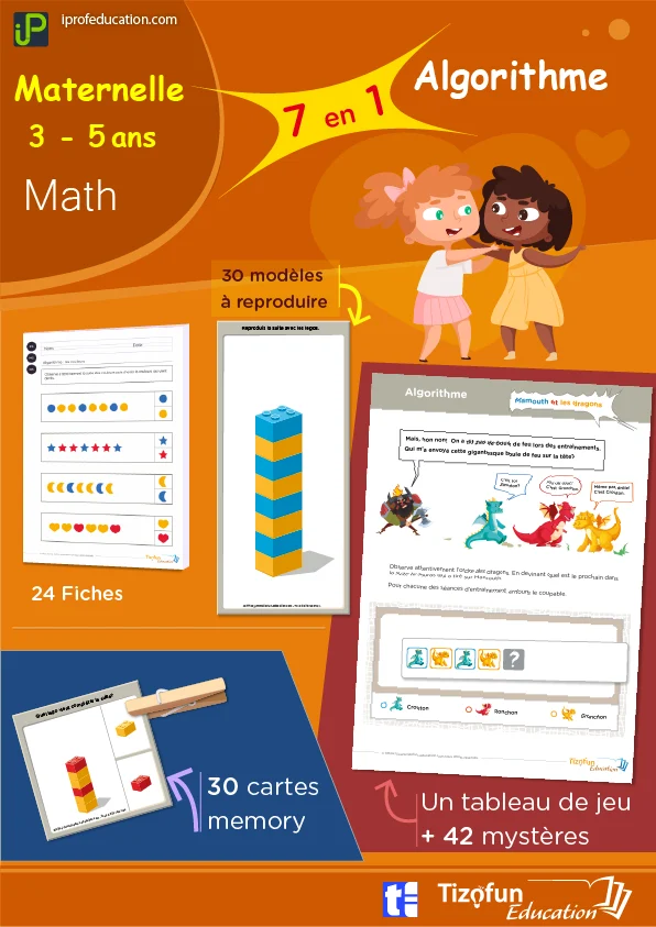 Algorithmes en maternelle : 7 activités, jeux et fiches — PS · MS · GS