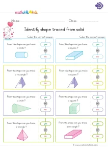 1st Grade Shapes Traced from Solids Worksheet: Can You Trace It?