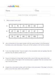 2nd Grade Number Sequence Rule Worksheet: Find the Rule, Solve the Riddles