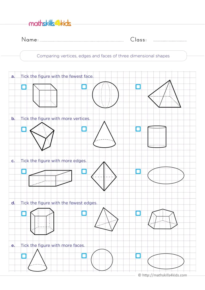 Preview of five comparison rows on a purple grid, each with three solid shapes drawn with dotted hidden edges and blue boxes.