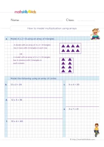 3rd Grade Drawing Multiplication Arrays Worksheet: Rows of Circles