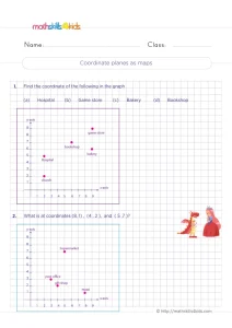 3rd Grade Reading Coordinates on a Map Worksheet: Find the Places