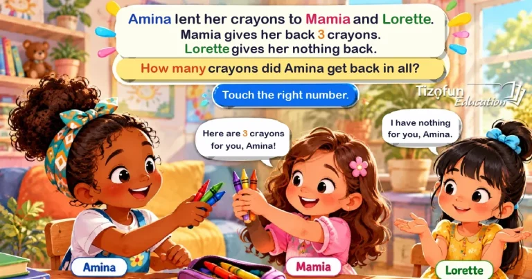 Amina lent her crayons to Mamia and Lorette. Mamia gives her back 3 crayons, Lorette gives her nothing back. How many crayons did Amina get back in all?