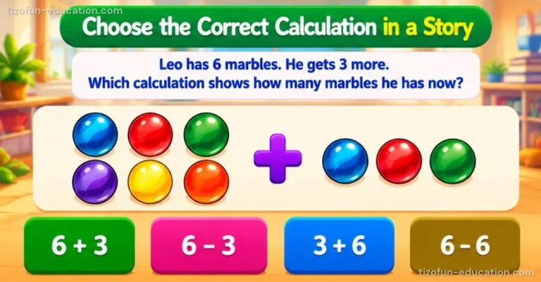 Grades 2–3 Math — Choose the right calculation in a short story