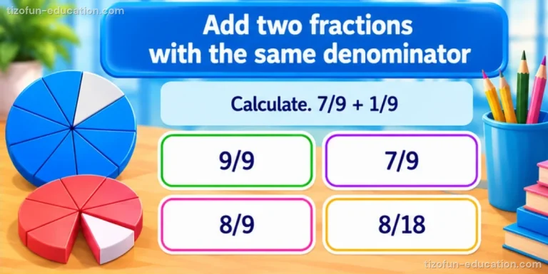 Math Grades 4–5 — Adding fractions with the same denominator