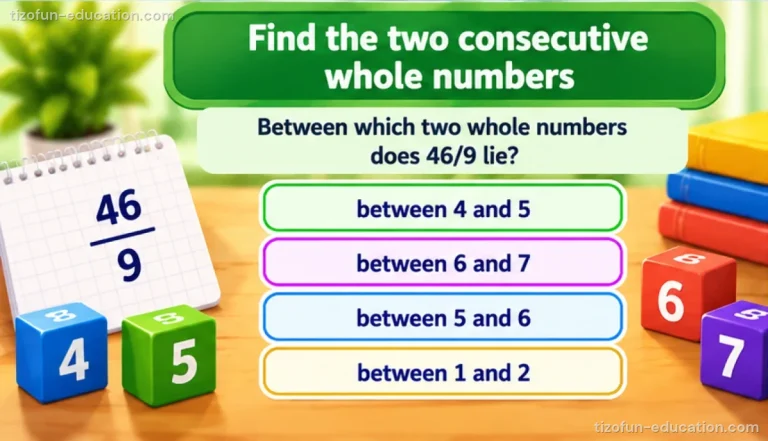 Math Grades 4–5 — Placing a fraction between two whole numbers