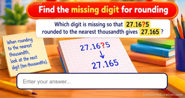 Math Grades 4–5 — Rounding: find the missing digit