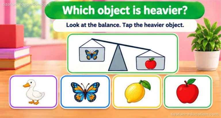 Kindergarten Math — The heavier one on the balance