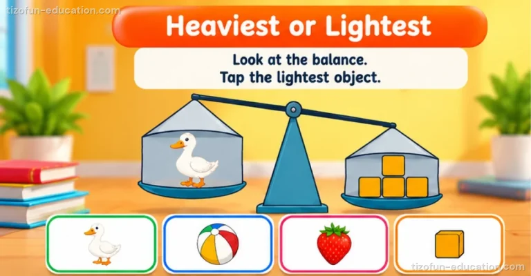 Kindergarten Math — The heaviest, the lightest