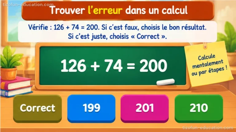 Mathématiques CE1-CE2 — Trouver l’erreur dans un calcul