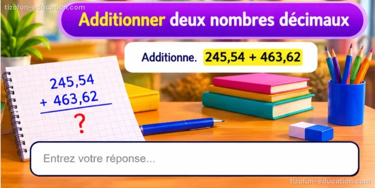 Maths CM1-CM2 — Additionner deux nombres décimaux