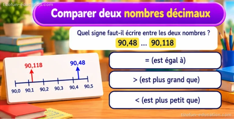 Maths CM1-CM2 — Comparer deux nombres décimaux