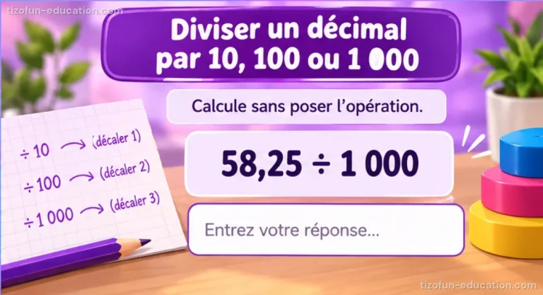 Maths CM1-CM2 — Diviser un décimal par 10, 100 ou 1 000