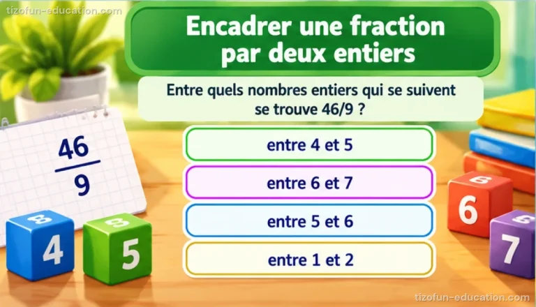 Maths CM1-CM2 — Encadrer une fraction par deux entiers
