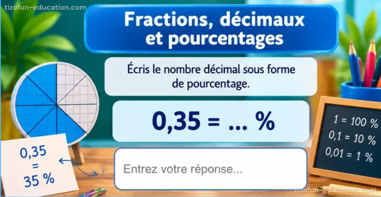 Maths CM1-CM2 — Fractions, décimaux et pourcentages