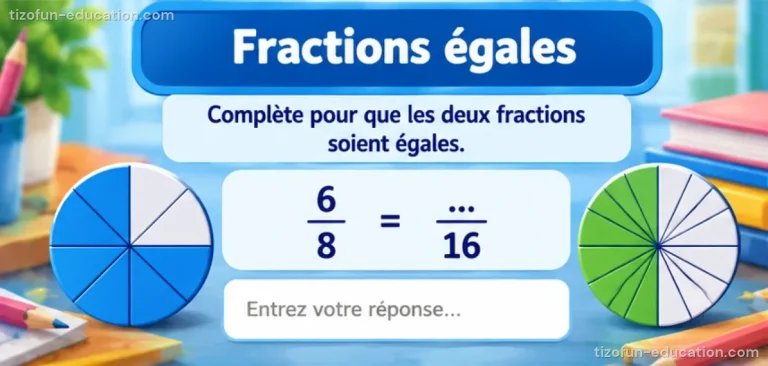 Maths CM1-CM2 — Fractions égales