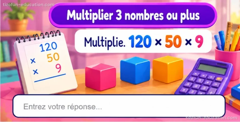 Maths CM1-CM2 — Multiplier 3 nombres ou plus