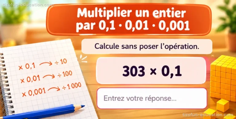Maths CM1-CM2 — Multiplier un entier par 0,1 · 0,01 · 0,001