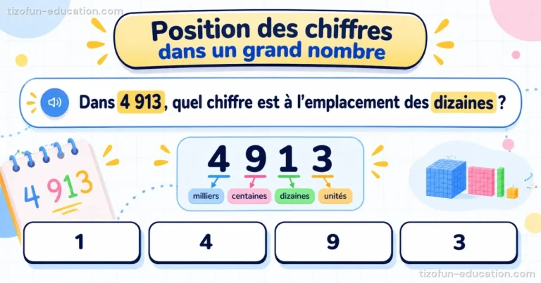 Maths CM1-CM2 — Position des chiffres dans un grand nombre