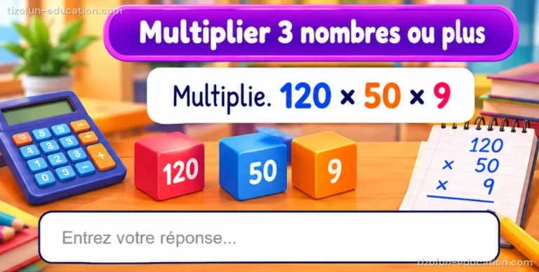 Maths CM1-CM2 — Problèmes : multiplier 3 nombres