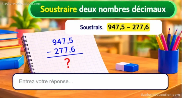 Maths CM1-CM2 — Soustraire deux nombres décimaux