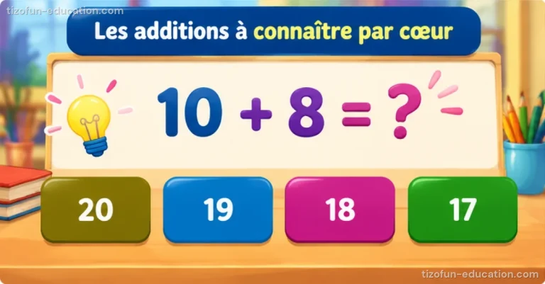 Mathématiques CP-CE2 — Les additions à connaître par cœur