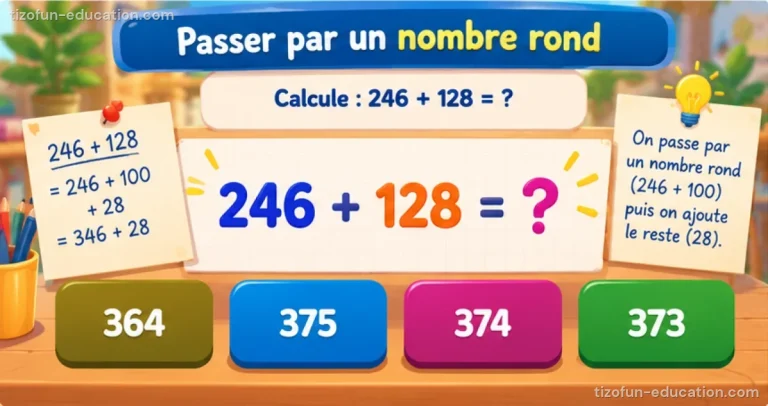 Mathématiques CP-CE2 — Passer par un nombre rond