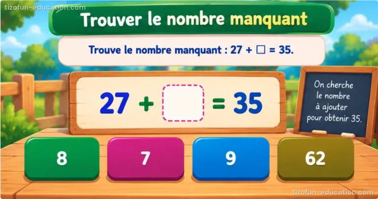 Mathématiques CP-CE2 — Trouver le nombre manquant
