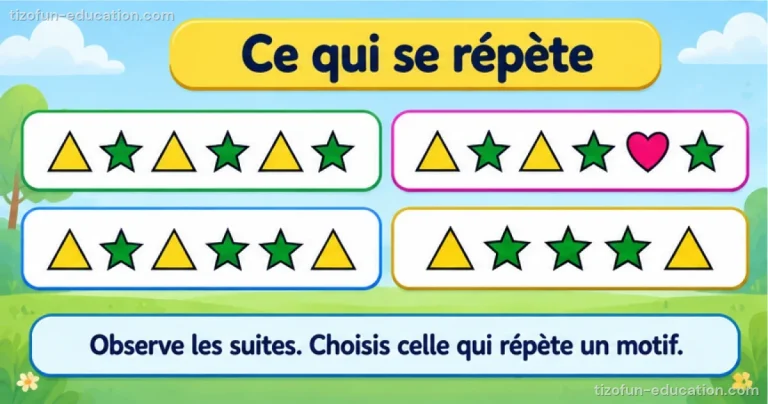 Mathématiques maternelle — Ce qui se répète