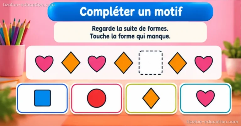 Mathématiques maternelle — Compléter un motif
