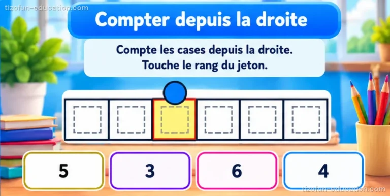 Mathématiques maternelle — Compter depuis la droite