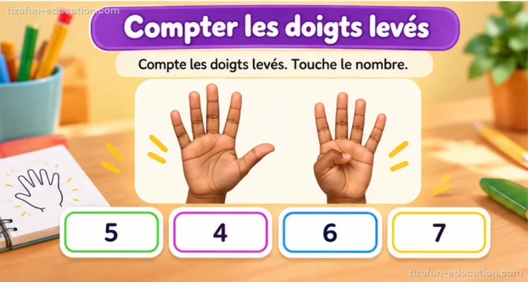 Mathématiques maternelle — Compter les doigts levés
