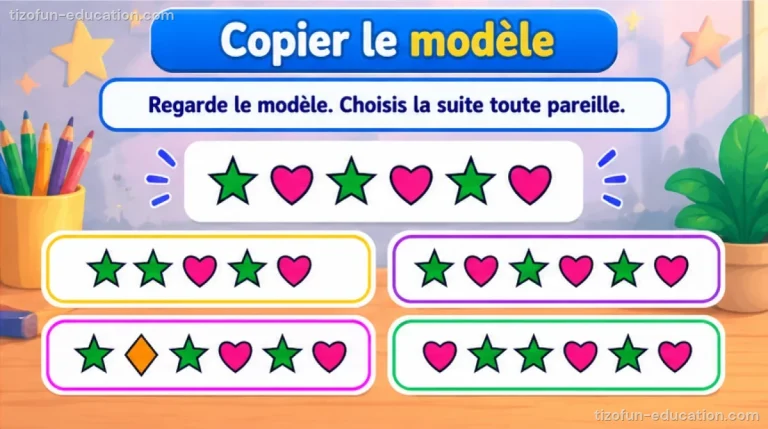 Mathématiques maternelle — Copier le modèle