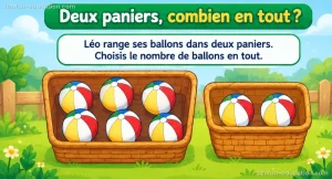 Mathématiques maternelle — Deux paniers, combien en tout ?