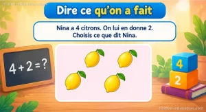 Mathématiques maternelle — Dire ce qu’on a fait