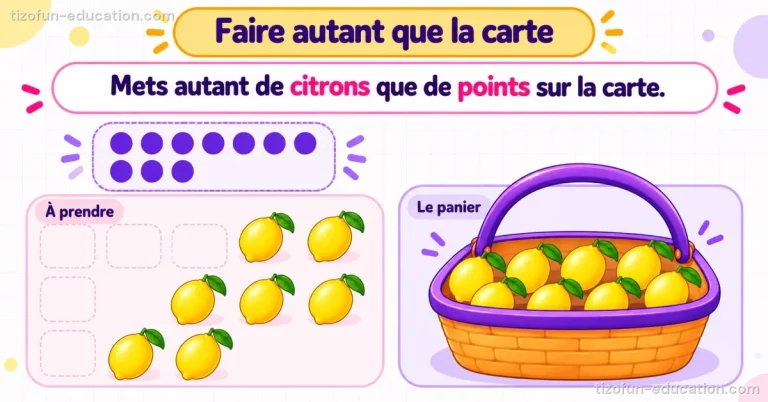 Mathématiques maternelle — Faire autant que la carte