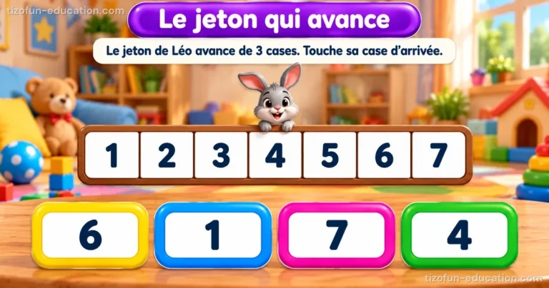 Mathématiques maternelle — Le jeton qui avance