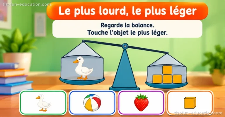 Mathématiques maternelle — Le plus lourd, le plus léger