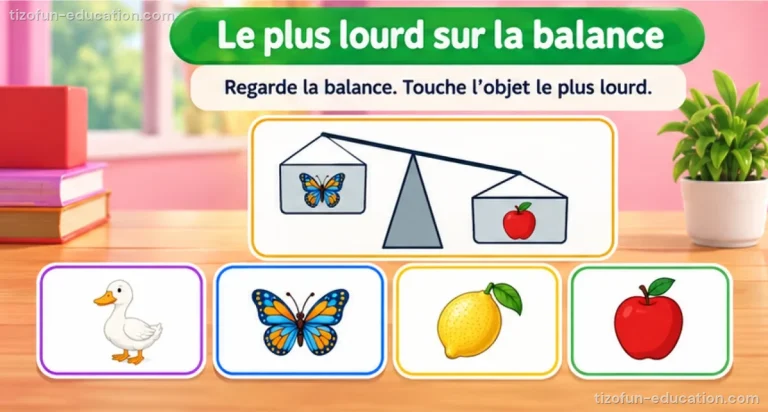 Mathématiques maternelle — Le plus lourd sur la balance