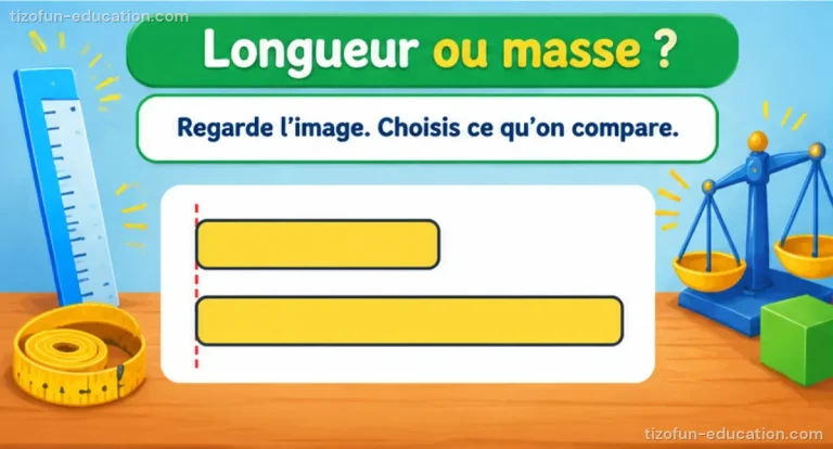 Mathématiques maternelle — Longueur ou masse ?
