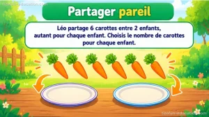 Mathématiques maternelle — Partager pareil