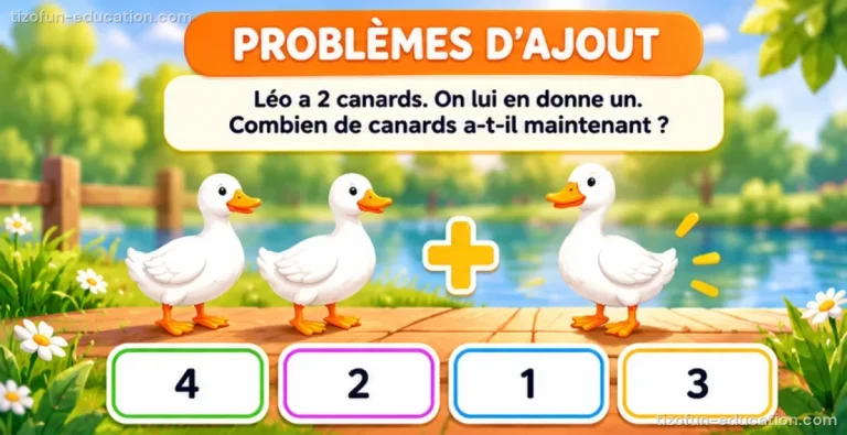 Mathématiques maternelle — Problèmes d’ajout