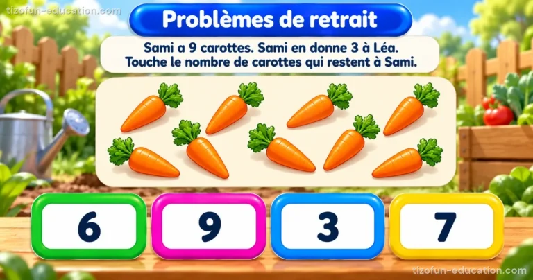 Mathématiques maternelle — Problèmes de retrait