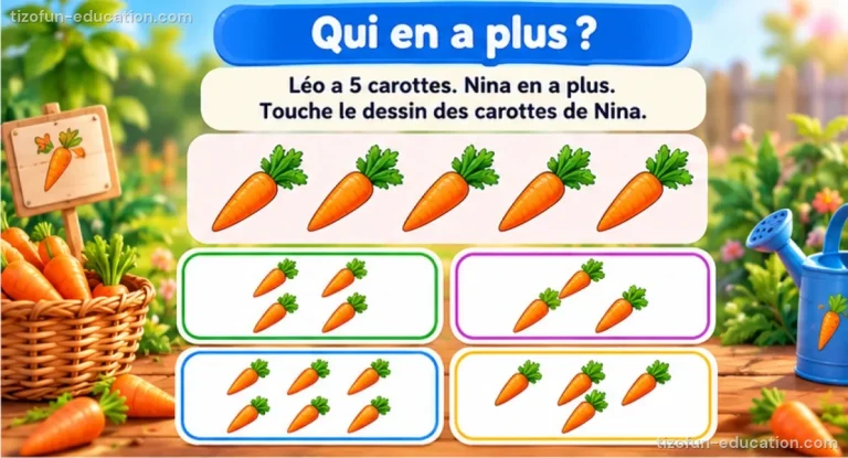 Mathématiques maternelle — Qui en a plus ?