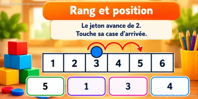 Mathématiques maternelle — Rang et position