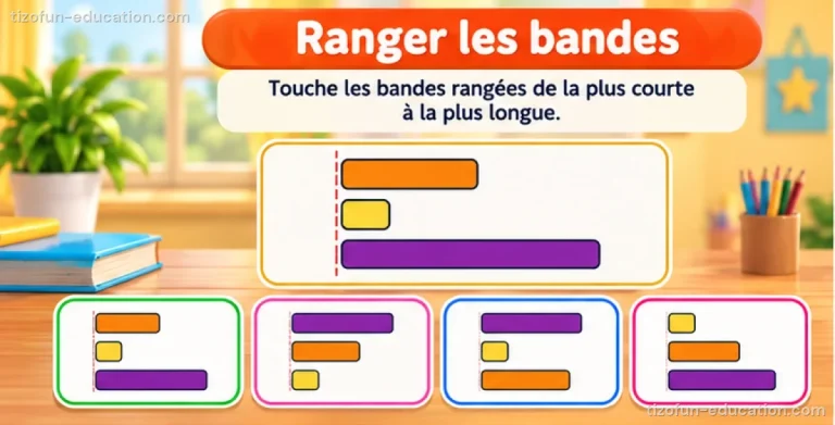 Mathématiques maternelle — Ranger les bandes