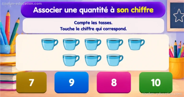 Mathématiques maternelle — Associer une quantité à son chiffre