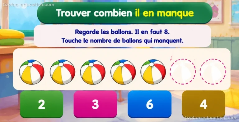 Mathématiques maternelle — Trouver combien il en manque